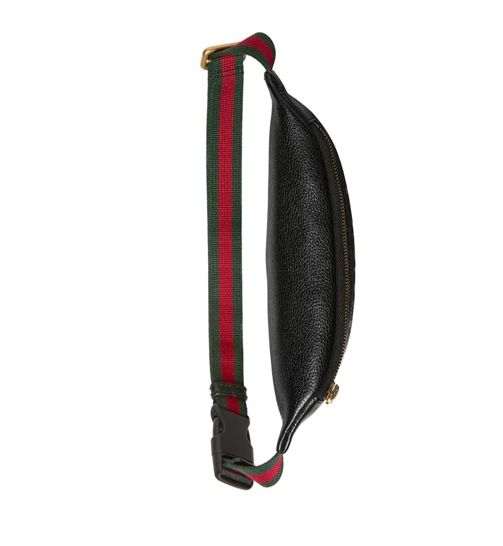 Gucci Logo Belt Bag in Black Leather
