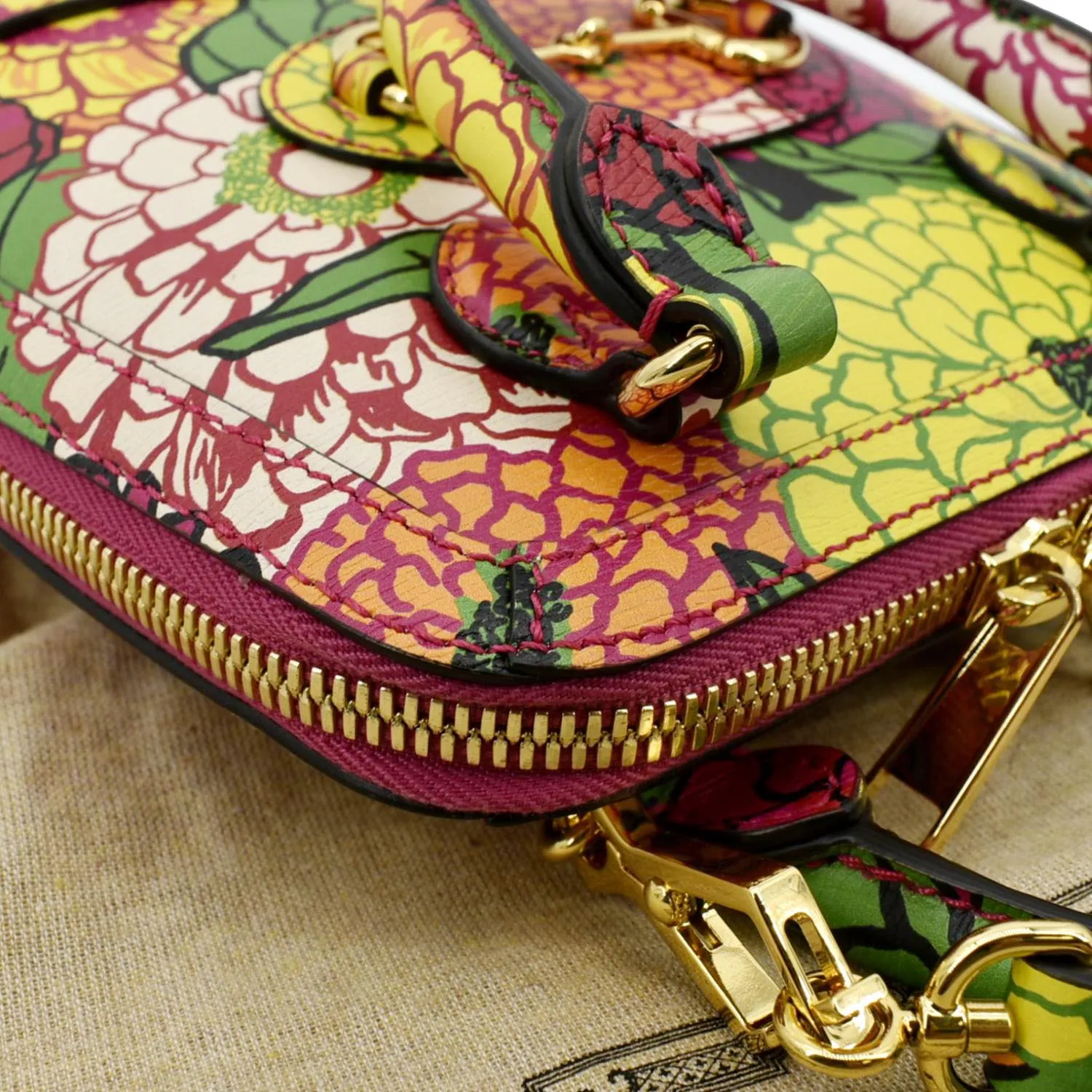 GUCCI Mini Horsebit 1955 Leather Crossbody Bag Multicolor 640716