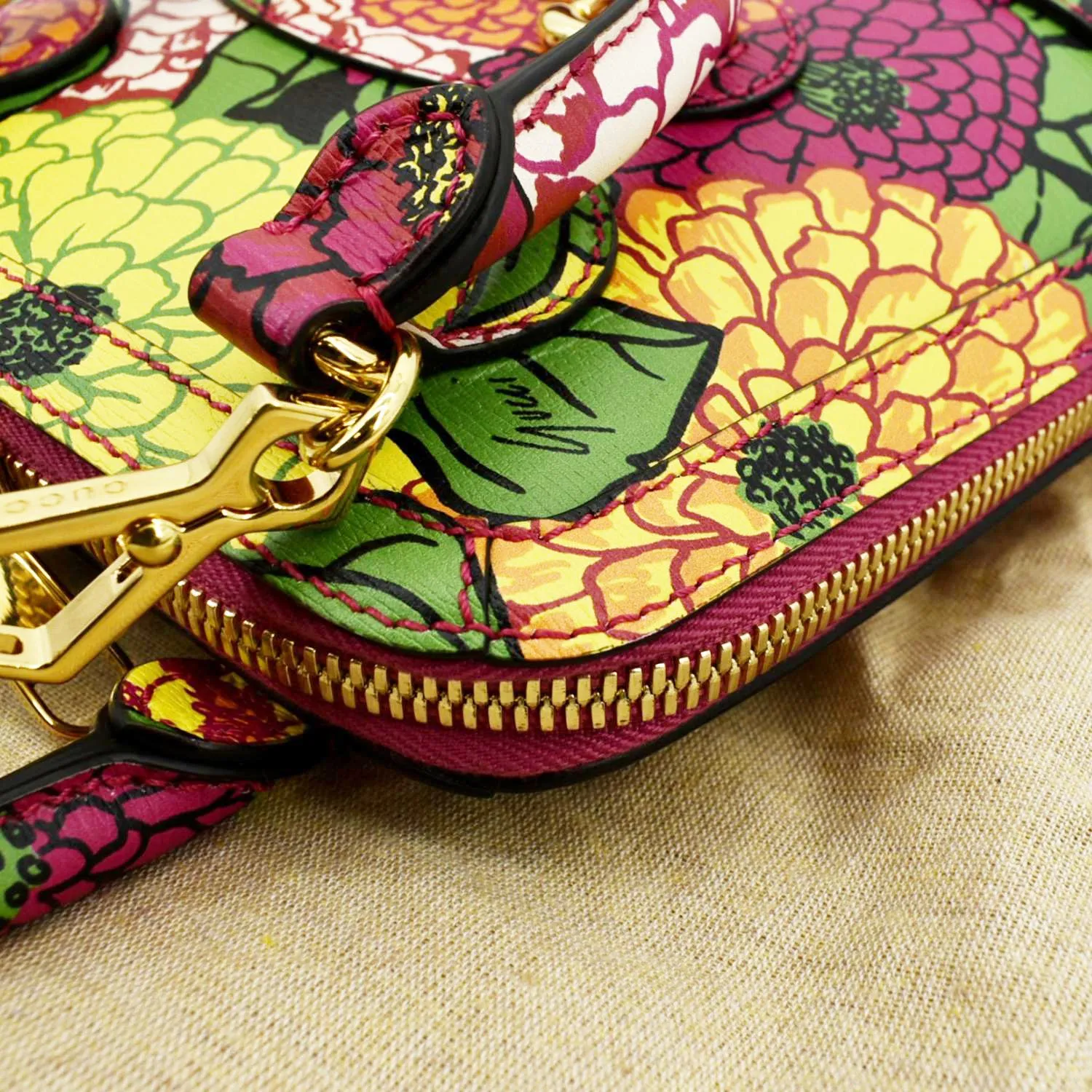 GUCCI Mini Horsebit 1955 Leather Crossbody Bag Multicolor 640716