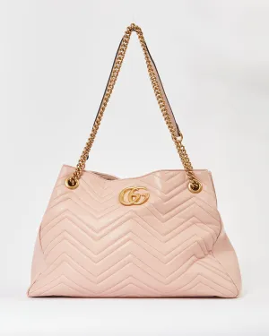 Gucci Pink Medium GG Marmont Matelasse Tote Bag