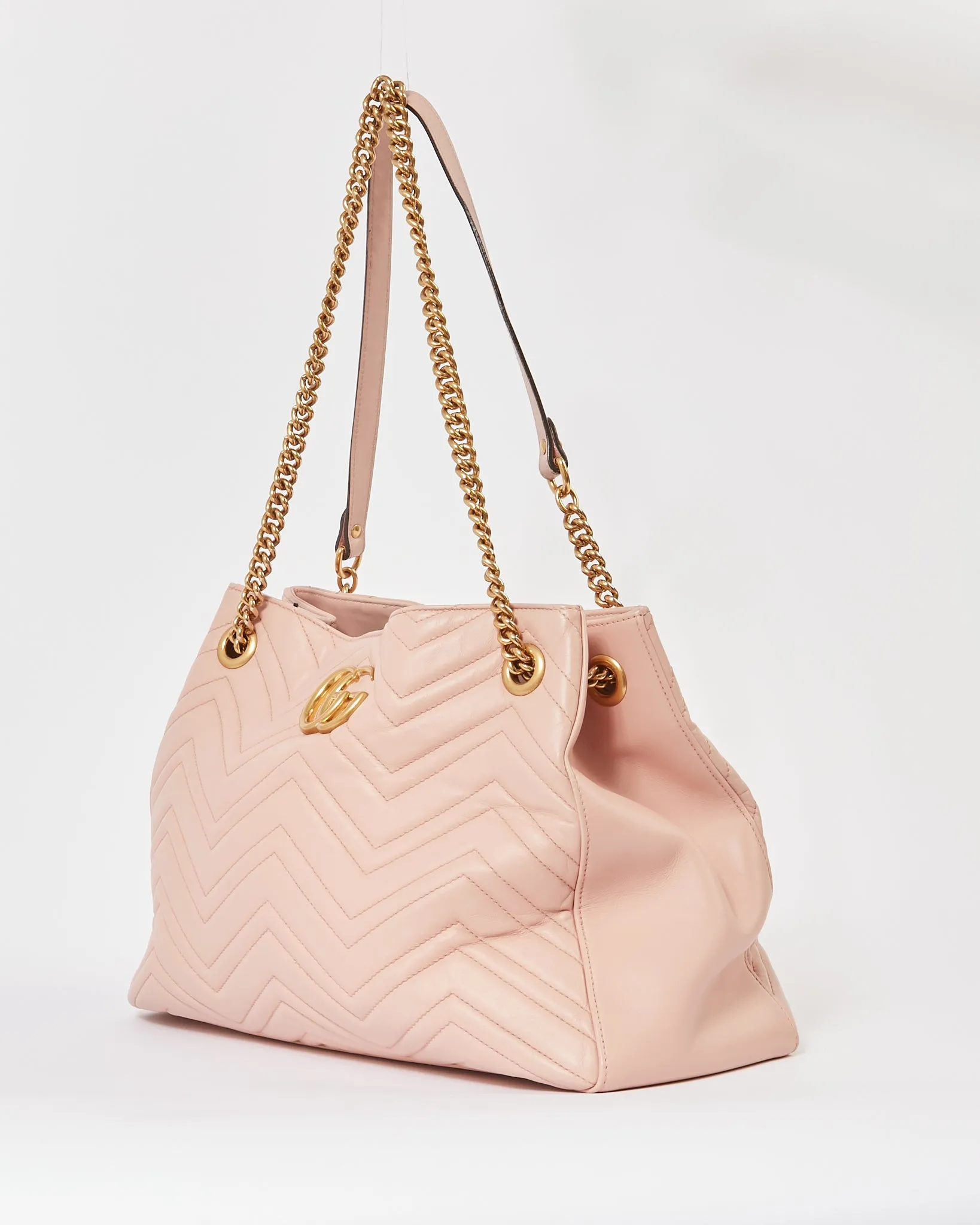 Gucci Pink Medium GG Marmont Matelasse Tote Bag
