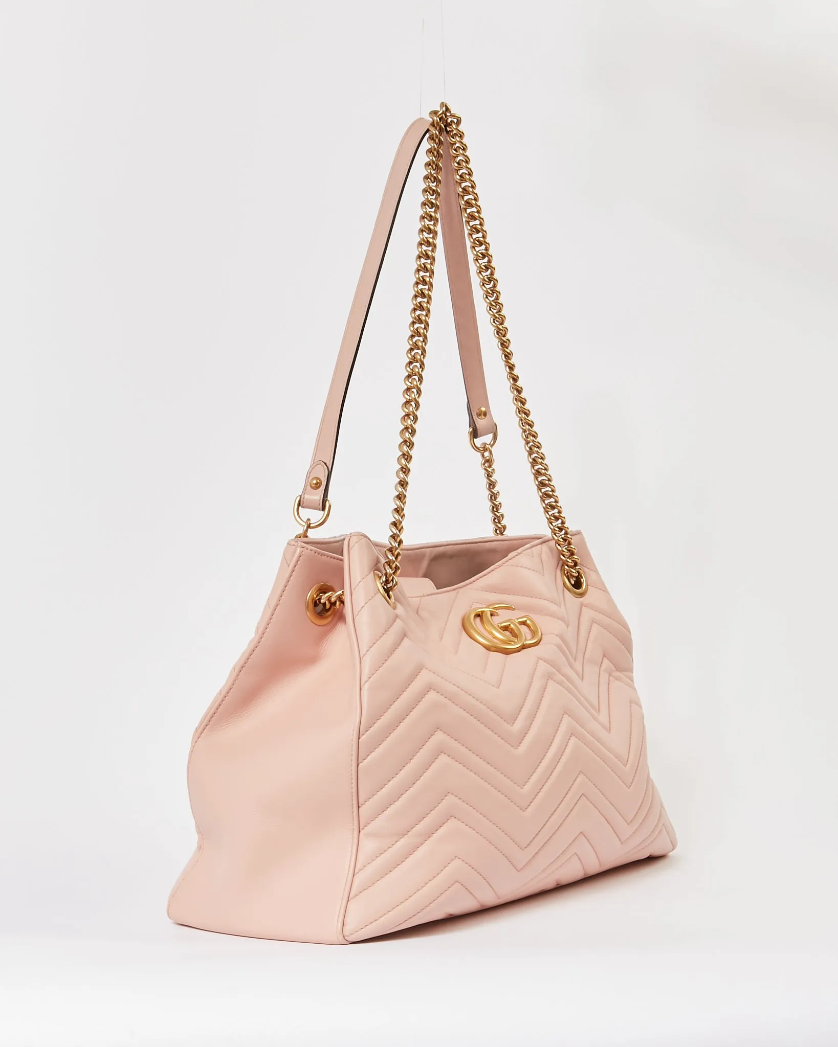 Gucci Pink Medium GG Marmont Matelasse Tote Bag
