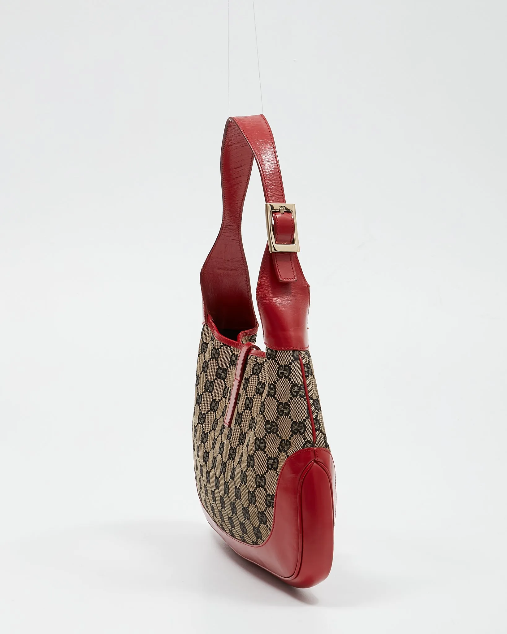 Gucci Red GG Canvas Jackie Shoulder Bag