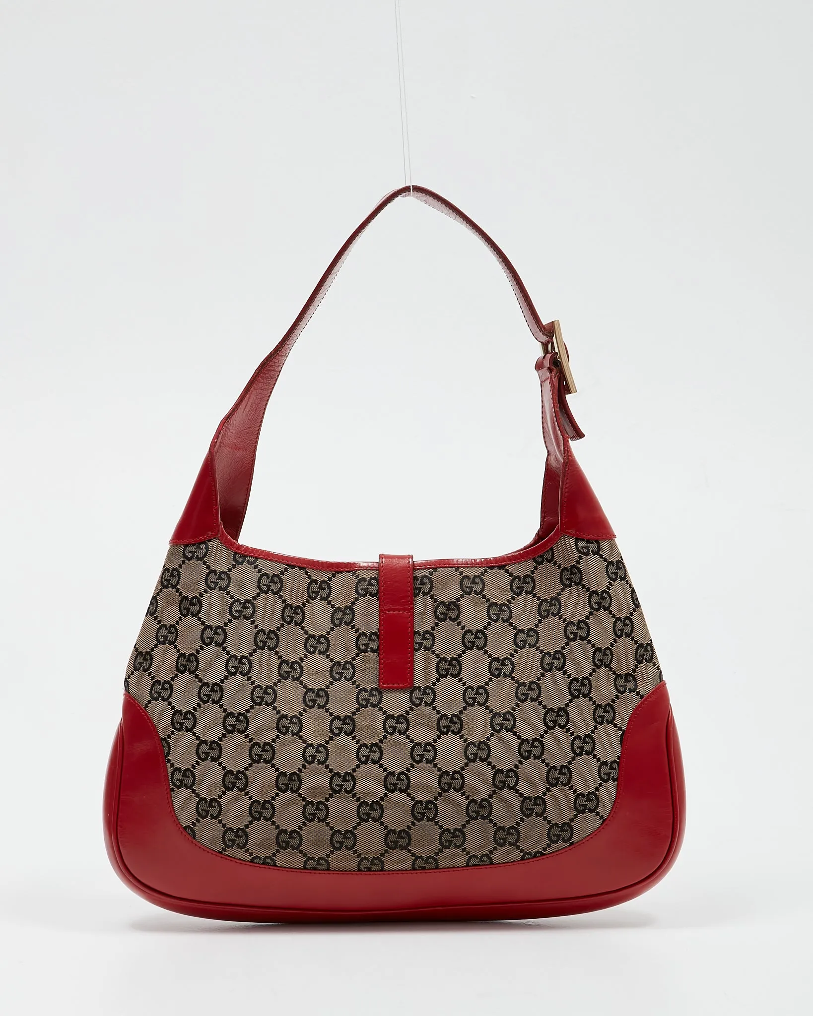 Gucci Red GG Canvas Jackie Shoulder Bag