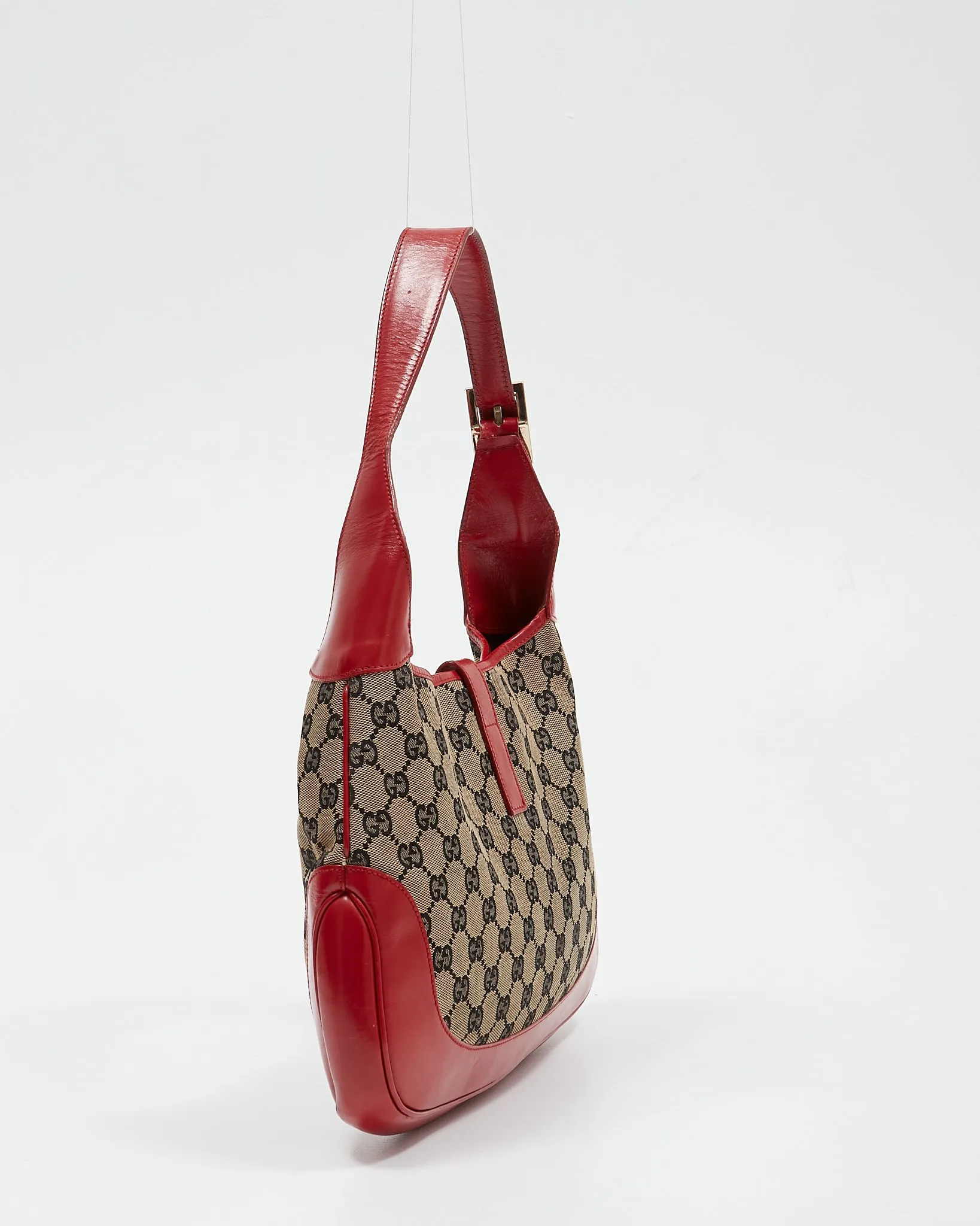 Gucci Red GG Canvas Jackie Shoulder Bag