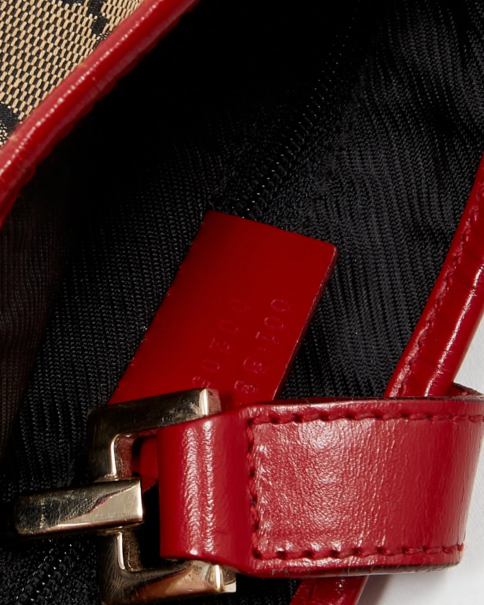 Gucci Red GG Canvas Jackie Shoulder Bag