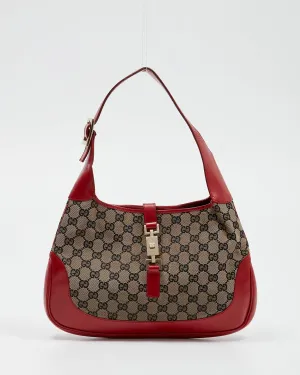 Gucci Red GG Canvas Jackie Shoulder Bag