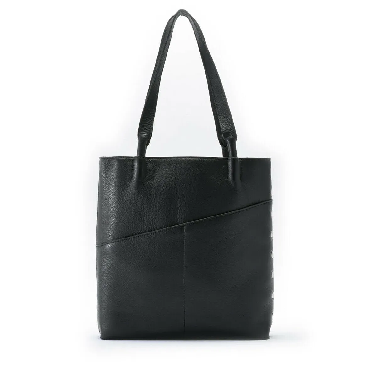 Hammitt Drew 2.0 Black Silver Hobo Tote Leather Handbag Bag Magnetic Purse NEW