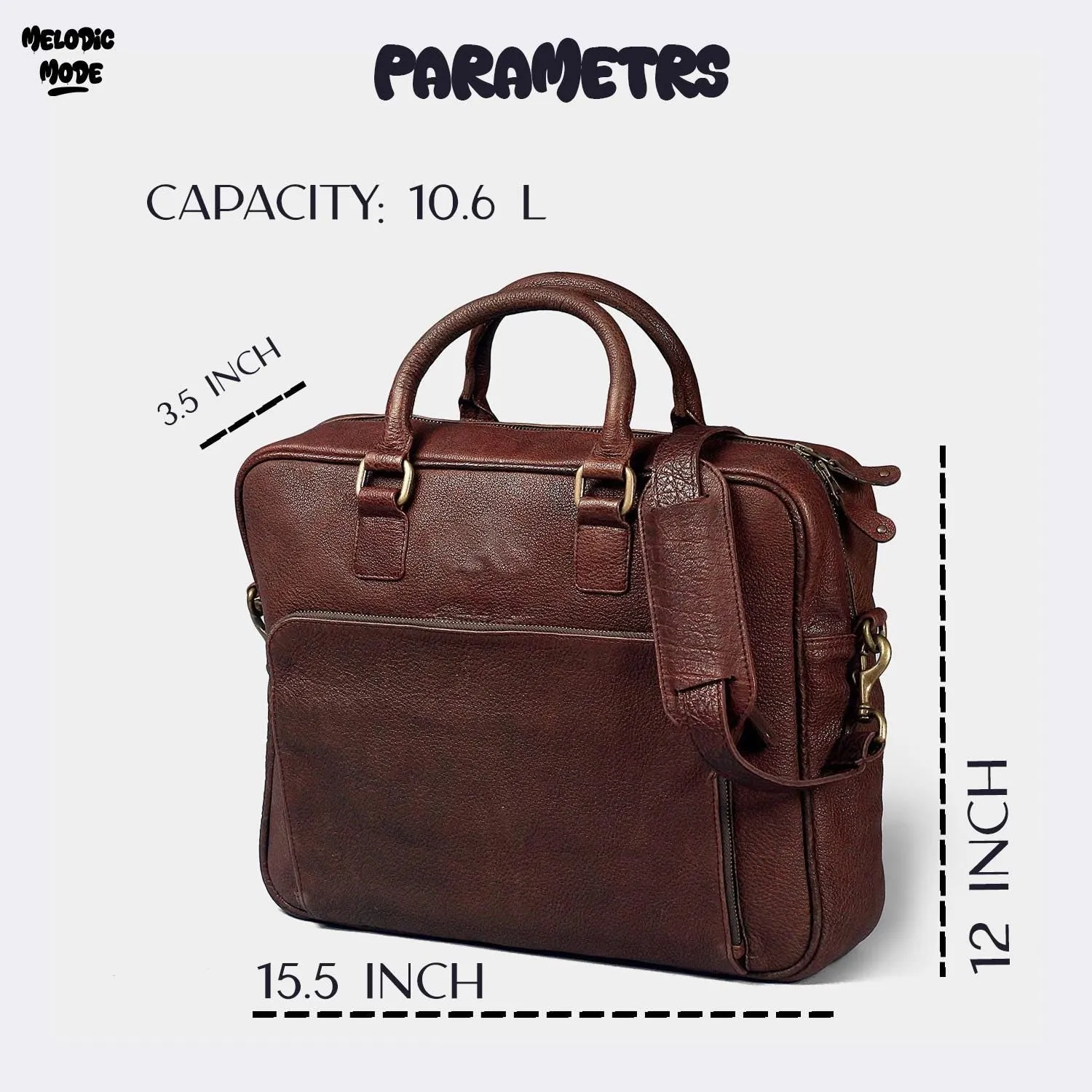 Handmade Genuine Leather Satchel | Vintage Brown Messenger Bag | Rustic Laptop Briefcase with Adjustable Strap | Men's Office Crossbody Bag