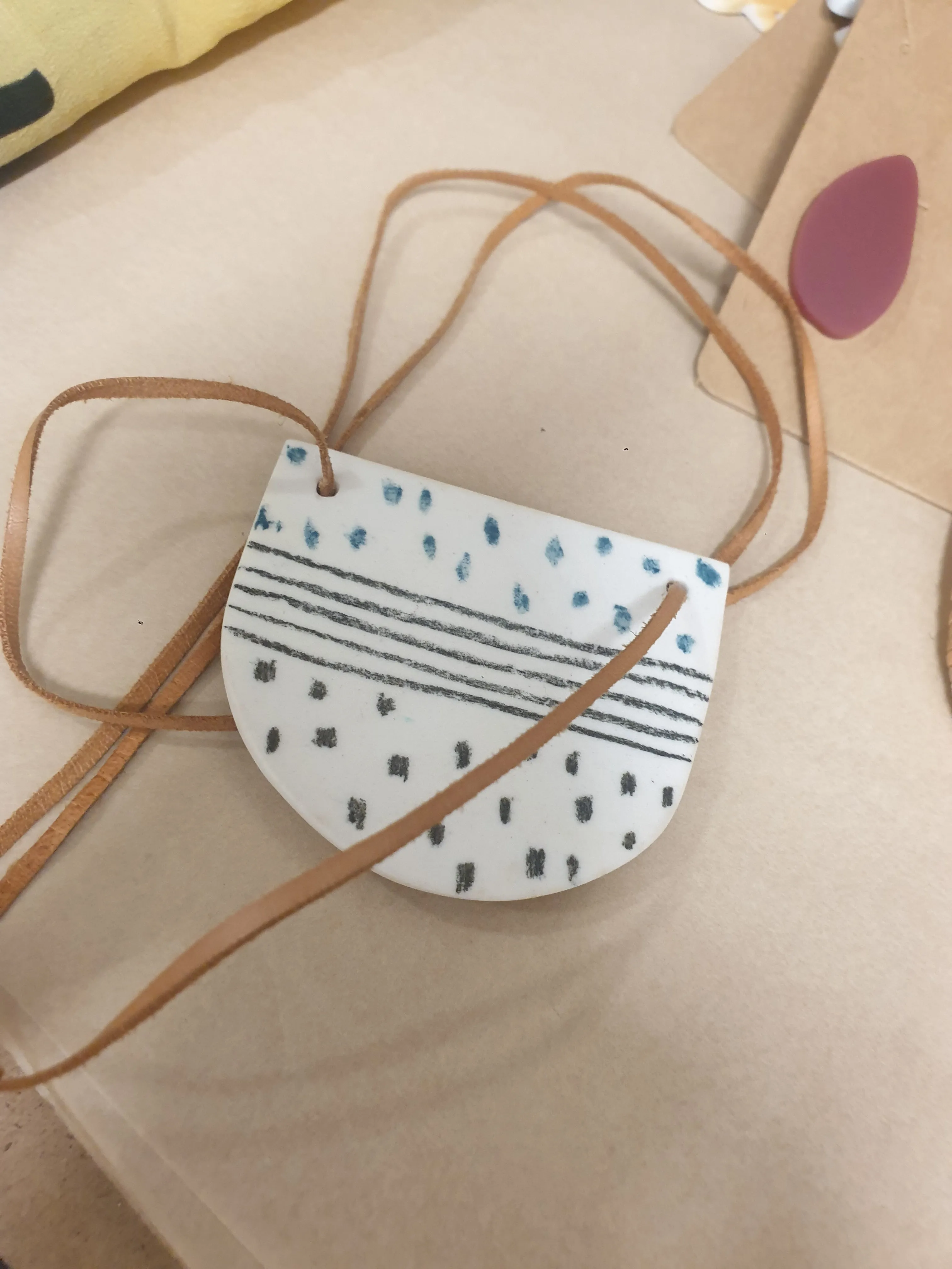 Handmade half-moon shaped necklace