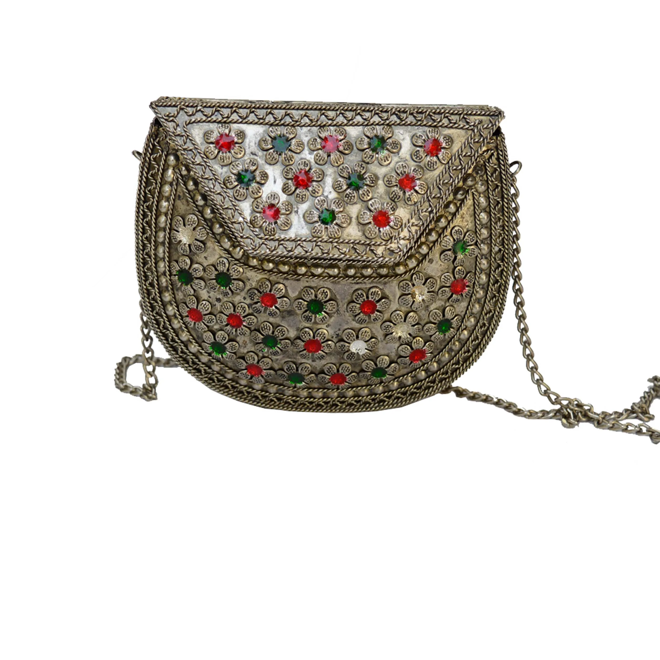 Handmade Oxidized & Stone Embedded Purse