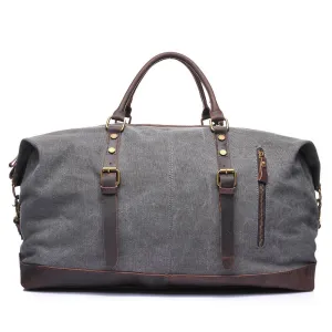 Handmade Vintage Canvas Leather Duffel Bag