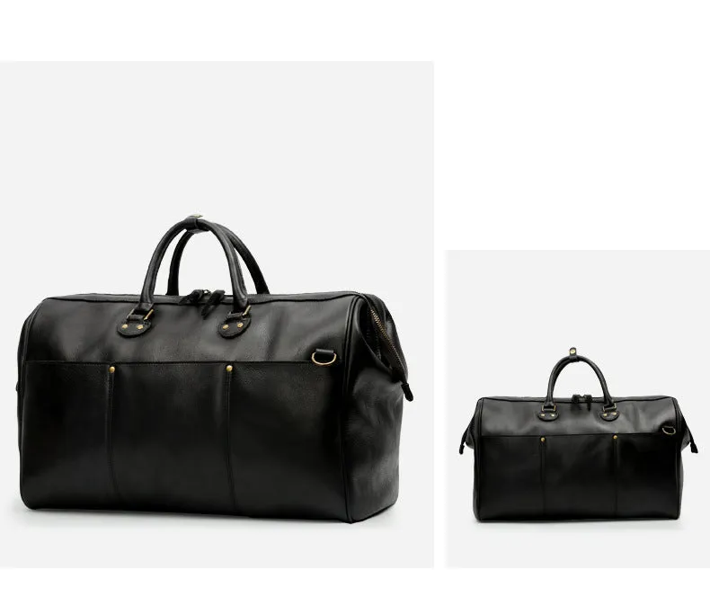 Handmade Vintage Full-Grain Leather Travel Duffel Bag