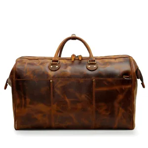 Handmade Vintage Full-Grain Leather Travel Duffel Bag