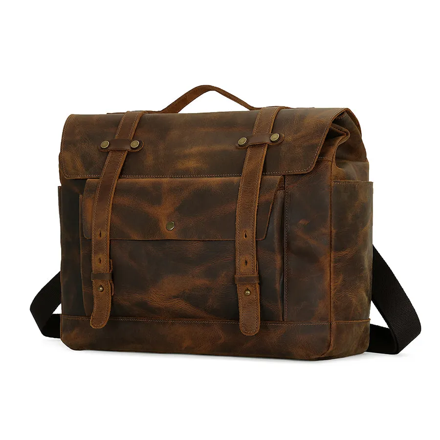Handmade Vintage Motorcycle Side Bag with Magnetic Closure