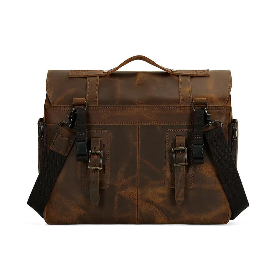 Handmade Vintage Motorcycle Side Bag with Magnetic Closure