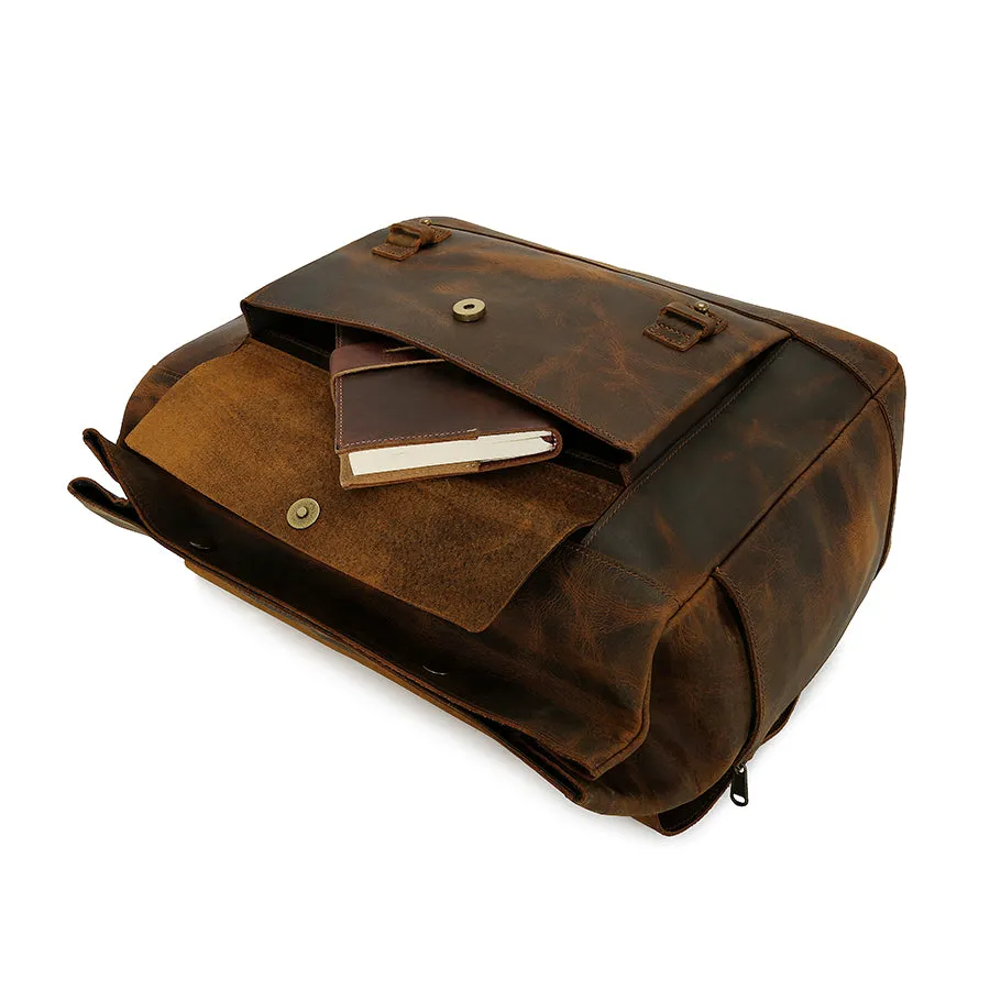 Handmade Vintage Motorcycle Side Bag with Magnetic Closure