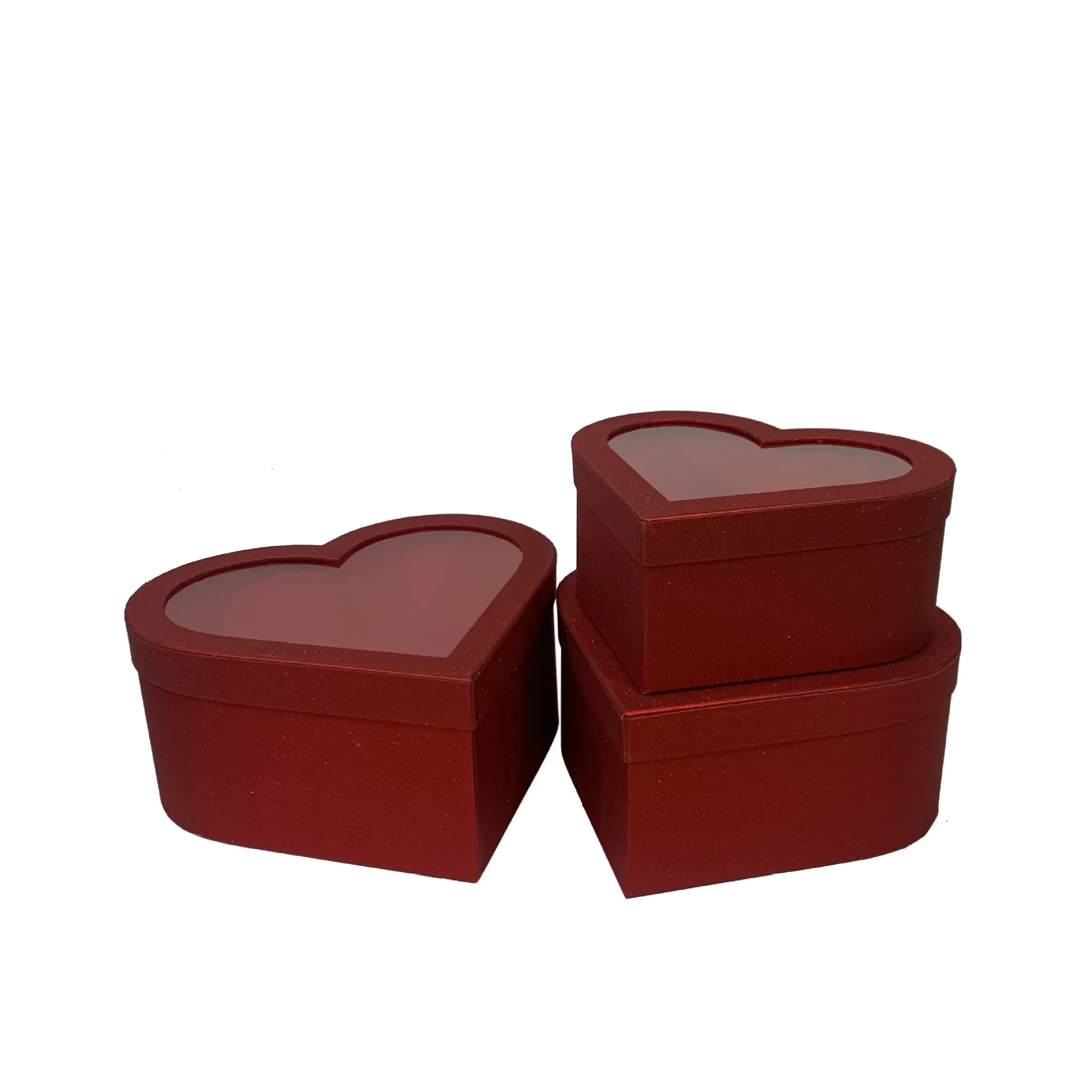 Heart-Shaped Clear Cover Flower & Gift Box