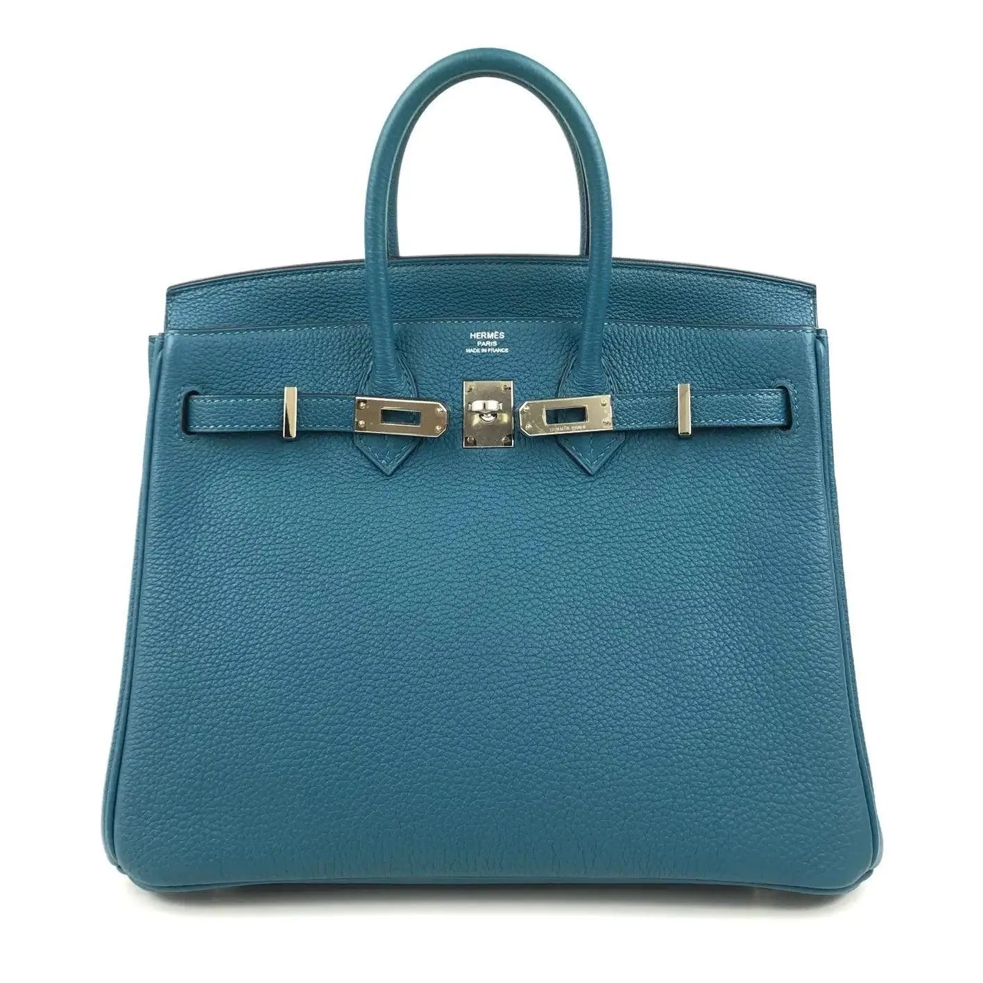 HERMES Birkin 25 Colvert Blue Togo Leather Bag Rare