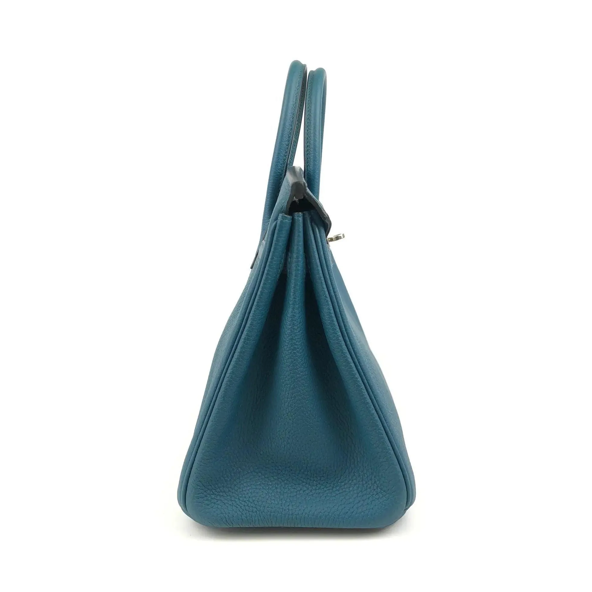 HERMES Birkin 25 Colvert Blue Togo Leather Bag Rare