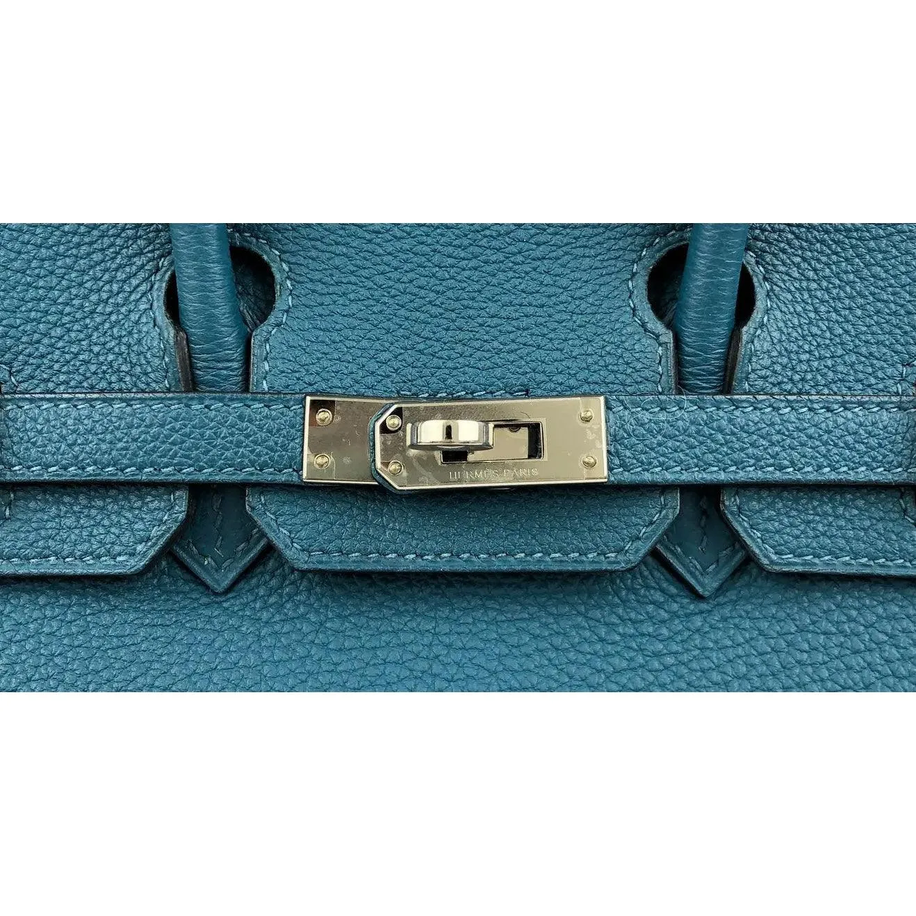 HERMES Birkin 25 Colvert Blue Togo Leather Bag Rare