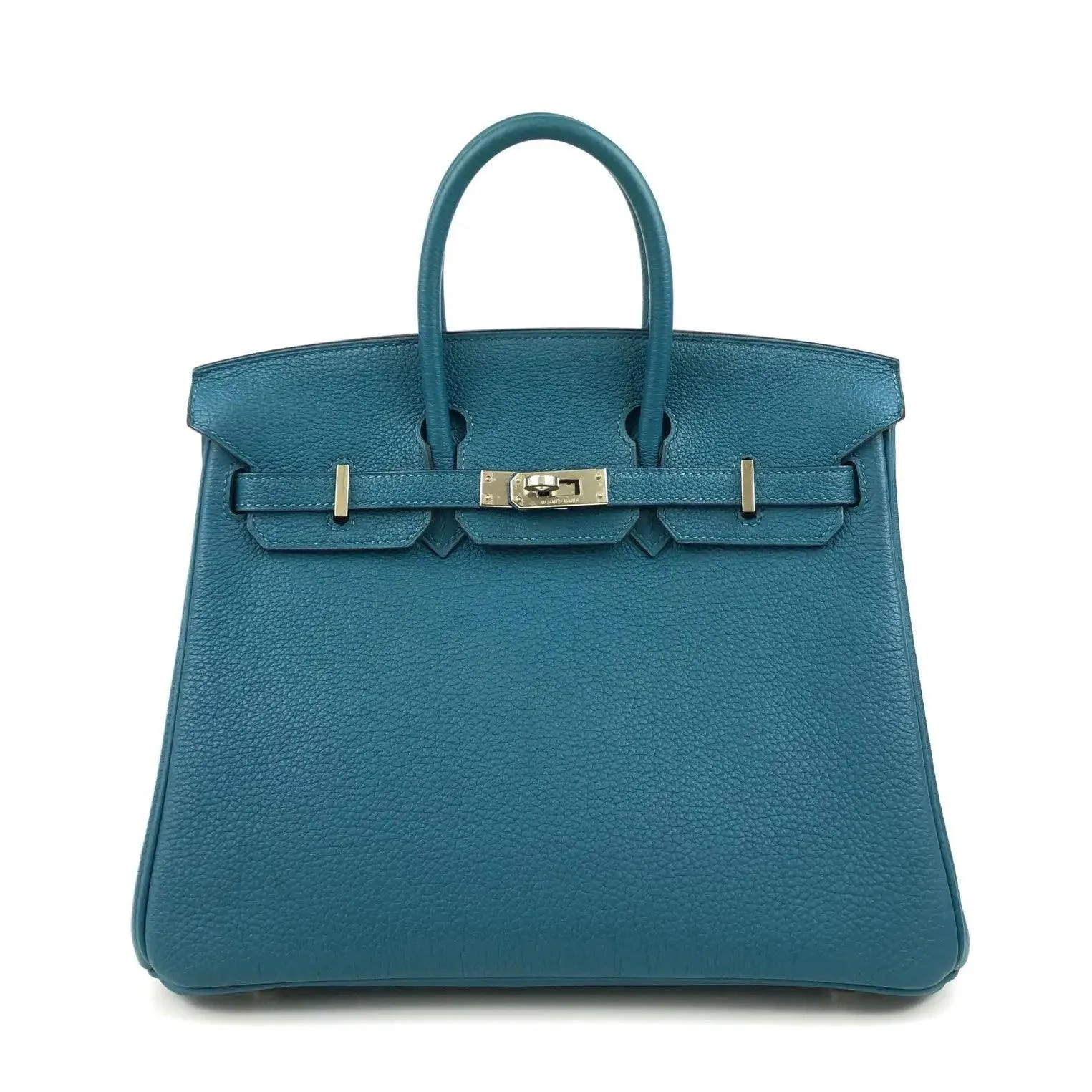 HERMES Birkin 25 Colvert Blue Togo Leather Bag Rare