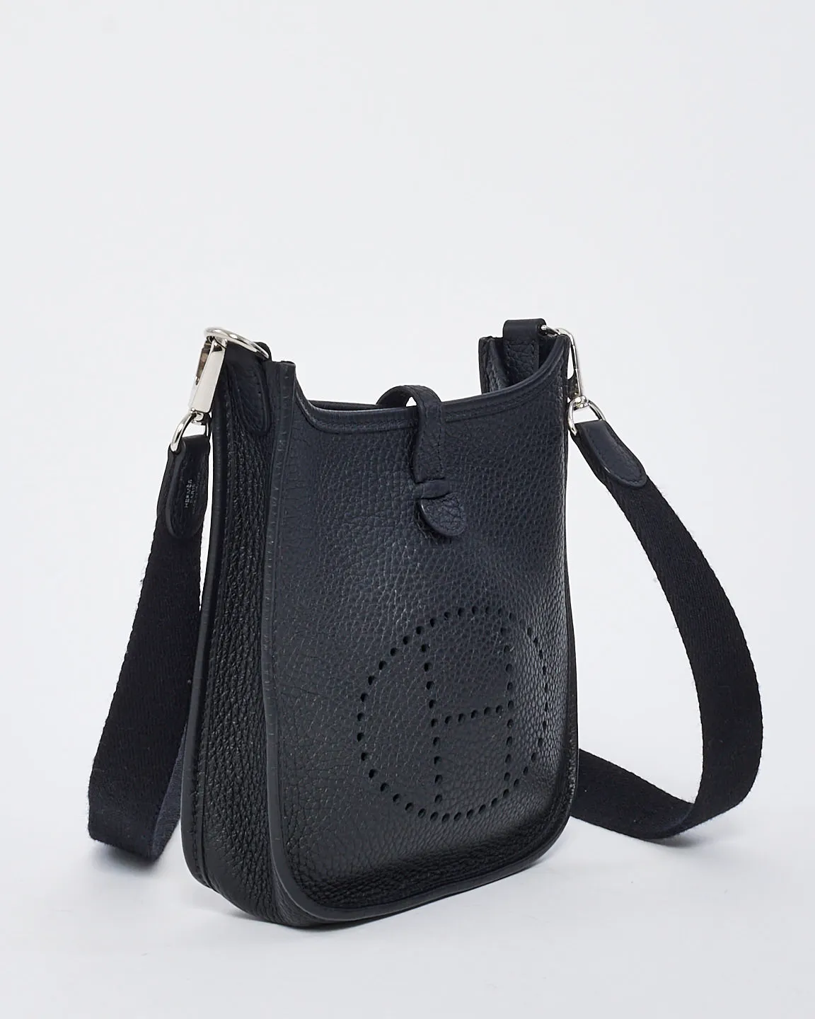 Hermès Black Clemence Leather Evelyne TPM Bag