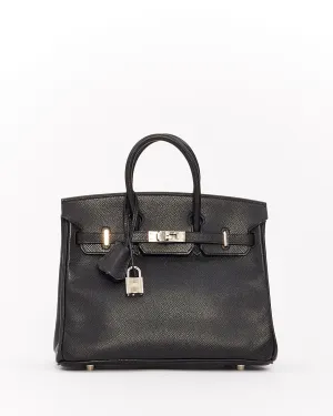 Hermès Black Epsom Leather Birkin 25 with Palladium Hardware