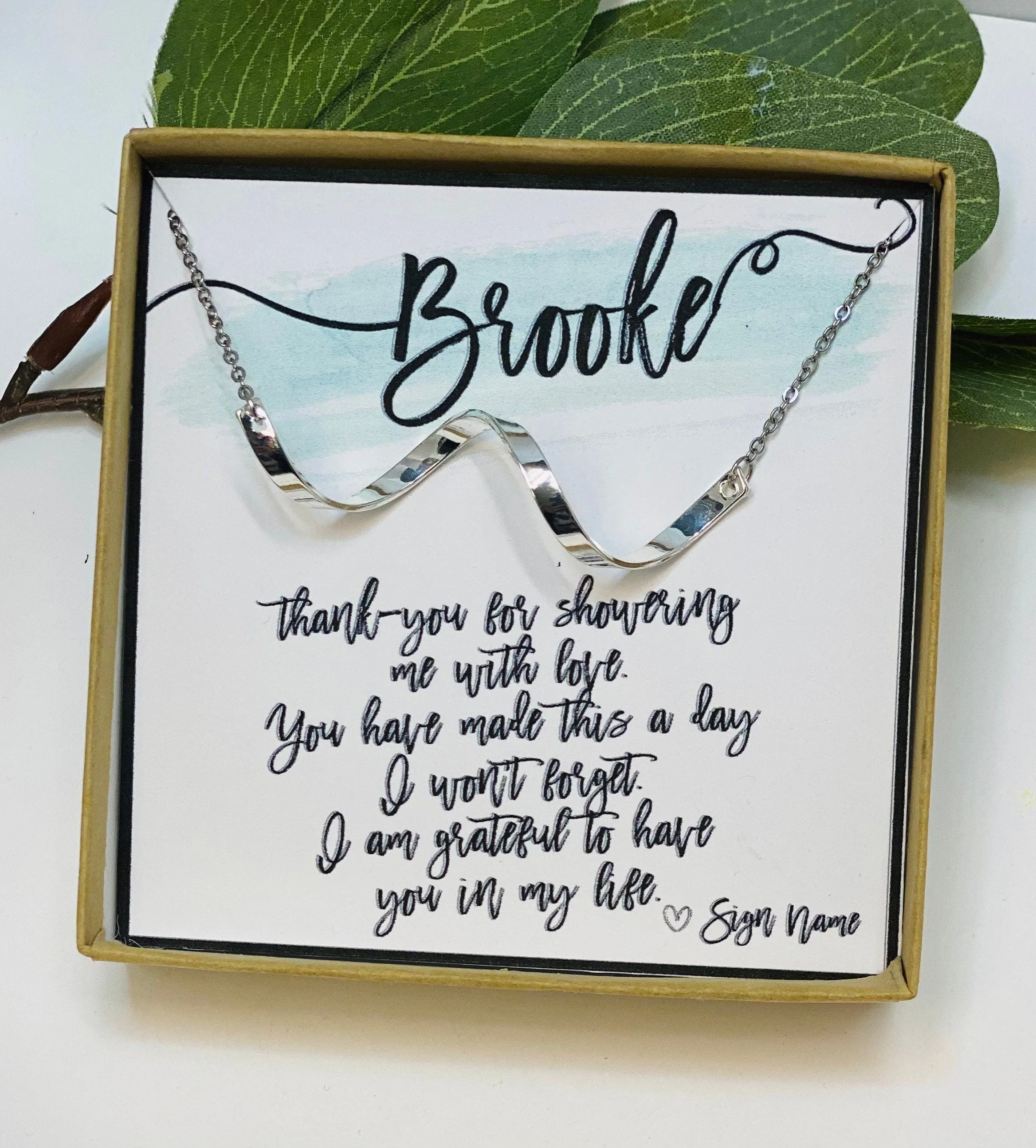 Hostess Gift, Hostess Gifts for Bridal Shower, Host Gift Ideas, Host Gift Baby Shower, Hostess Thank You Gift, Thank You Necklace, Gift