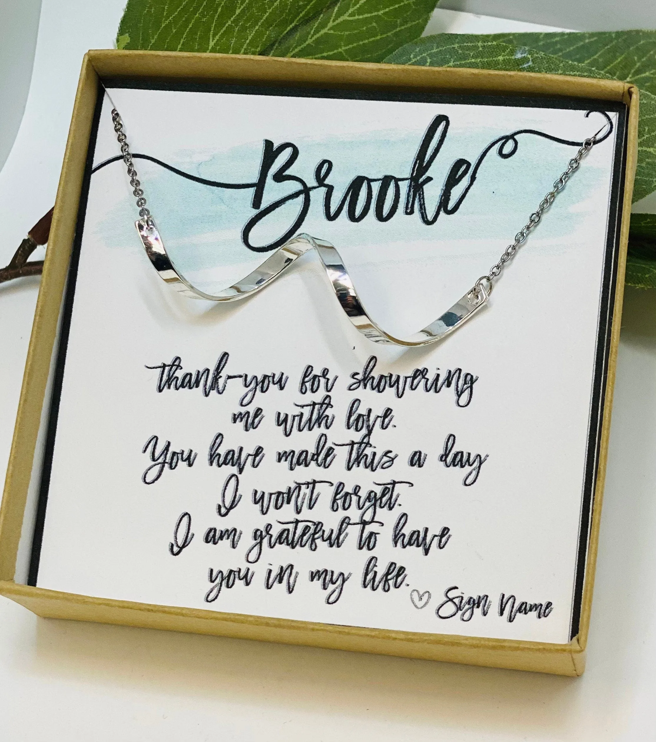 Hostess Gift, Hostess Gifts for Bridal Shower, Host Gift Ideas, Host Gift Baby Shower, Hostess Thank You Gift, Thank You Necklace, Gift