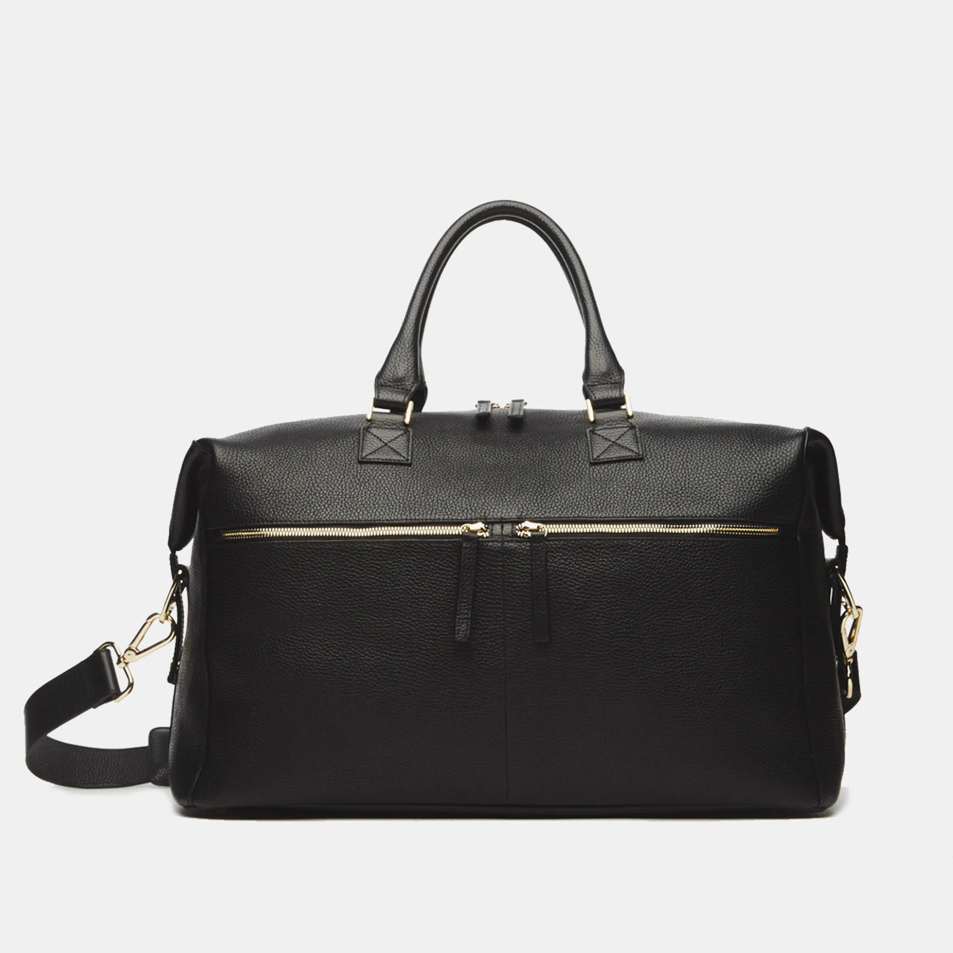 Hudson Italian Leather Weekender in Black