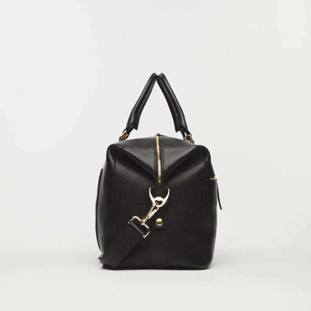 Hudson Italian Leather Weekender in Black