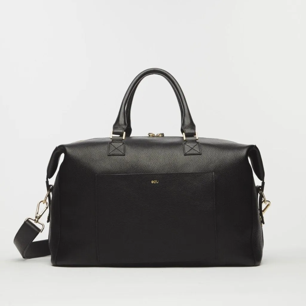 Hudson Italian Leather Weekender in Black