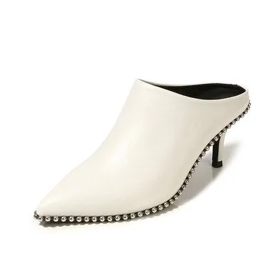 INS Luxury Slippers Women Pumps Rivets Designer Summer Shoes