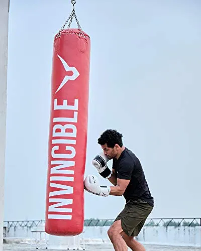 Invincible Classic Vinyl Never Tear Boxing Bag Red 180CM 55 KG