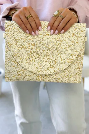 Janie Straw Clutch/Crossbody Purse