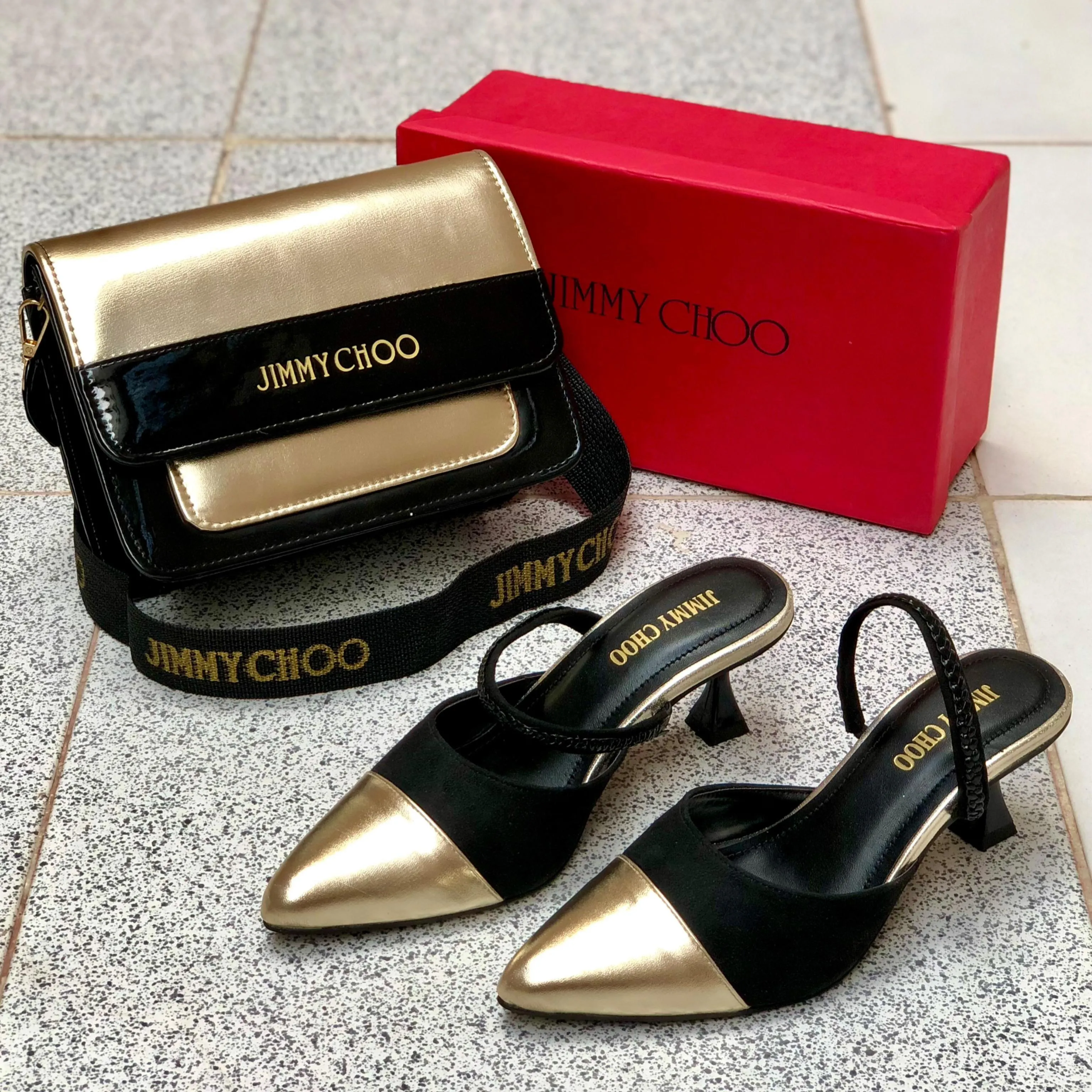 Jimmy Choo Combo Set Slippers   Bag