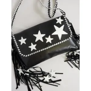 KurtMen Black and White Stared Clutch Crossbody Bag