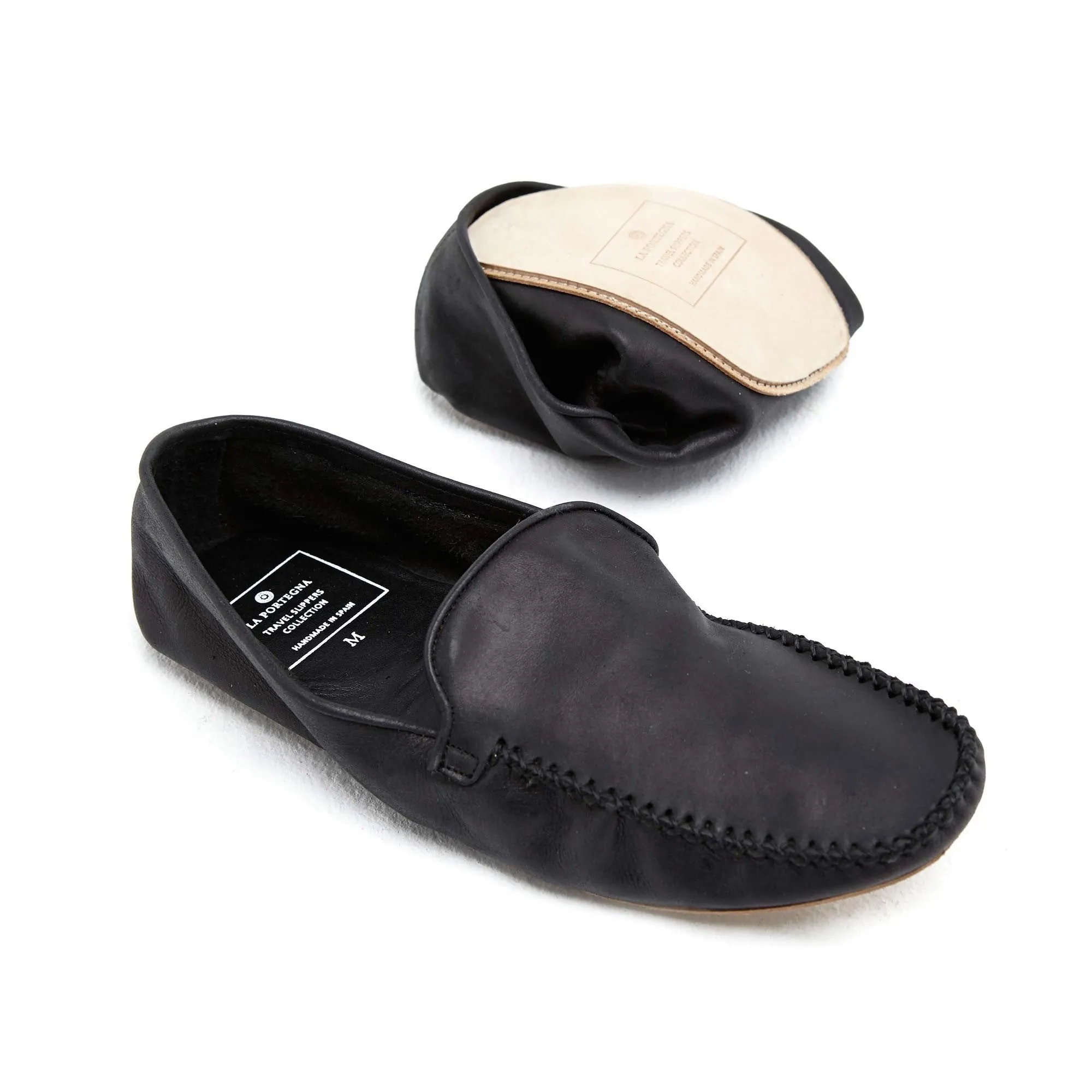 La Portegna Rodrigo Black Skin Slipper