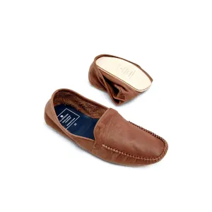 La Portegna Rodrigo Brown Skin Slipper