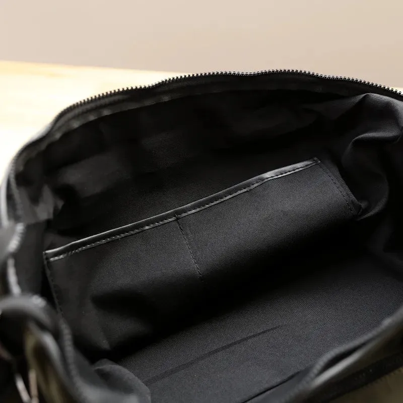 Large Duffel Bag Canvas Leather Weekender Bag Stylish Unisex Leather Duffle Bag