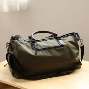 Large Duffel Bag Canvas Leather Weekender Bag Stylish Unisex Leather Duffle Bag