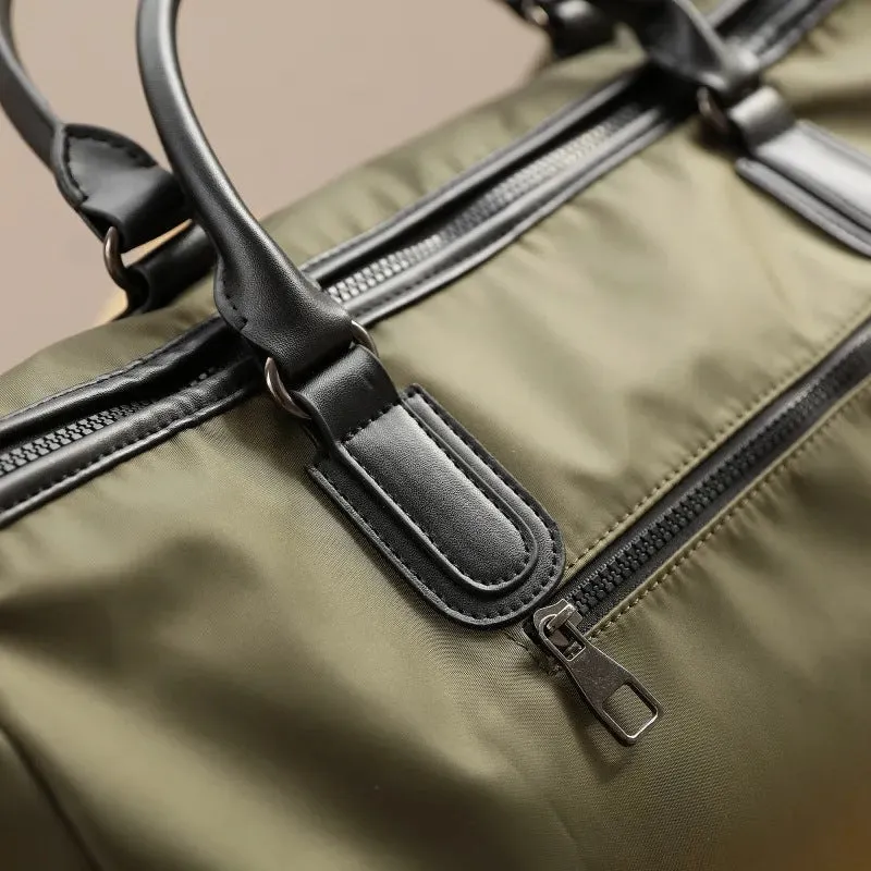 Large Duffel Bag Canvas Leather Weekender Bag Stylish Unisex Leather Duffle Bag