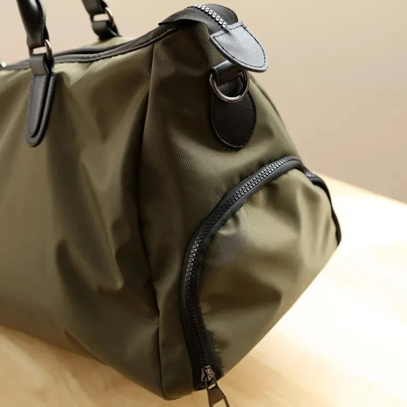 Large Duffel Bag Canvas Leather Weekender Bag Stylish Unisex Leather Duffle Bag