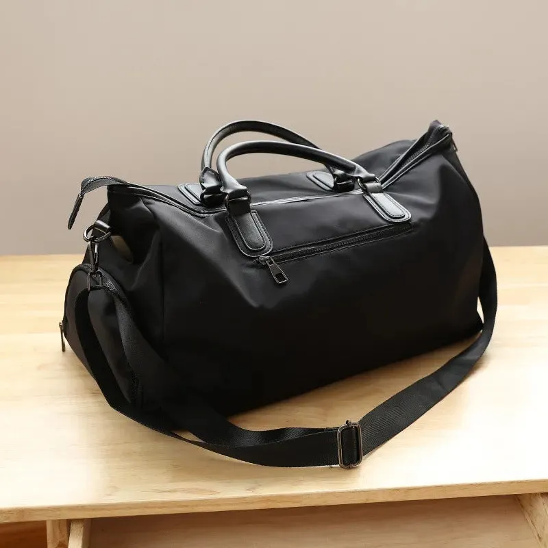 Large Duffel Bag Canvas Leather Weekender Bag Stylish Unisex Leather Duffle Bag