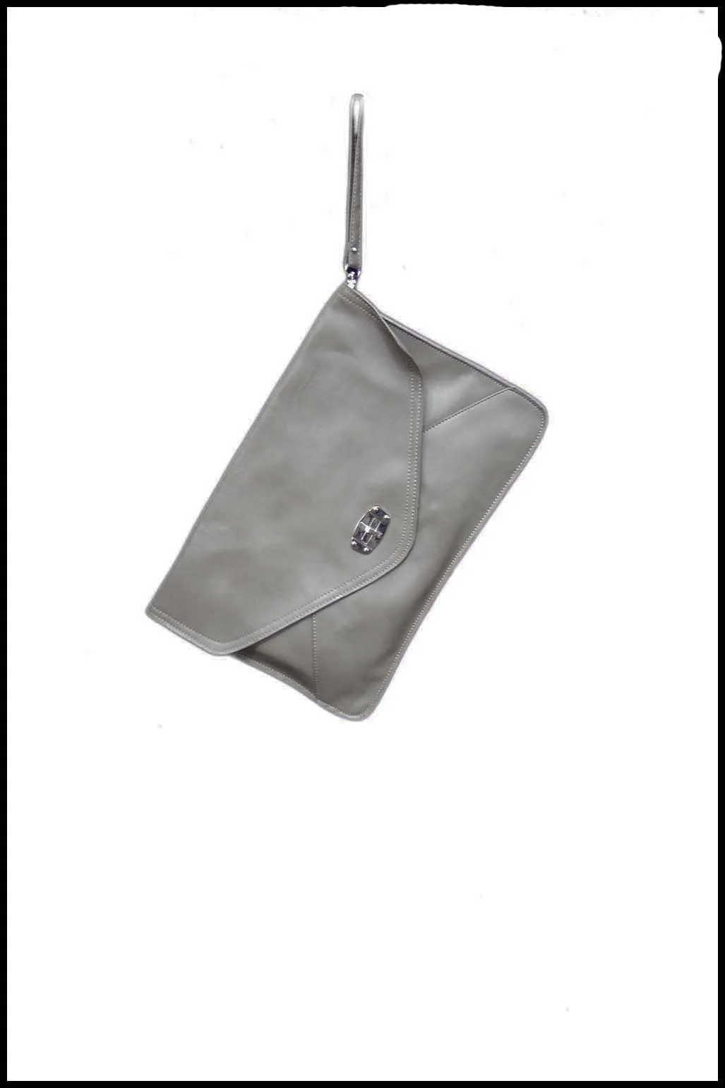 Large Envelope Clutch with Silver Clasp