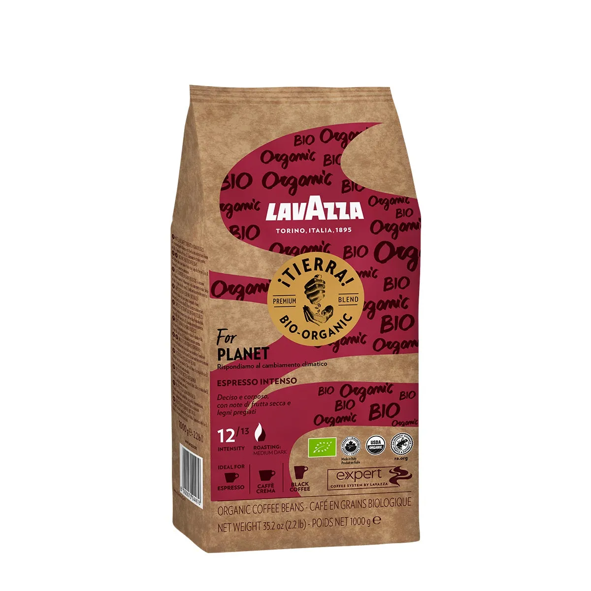 Lavazza Tierra Bio for Planet Espresso Intenso 3Kg Coffee Beans