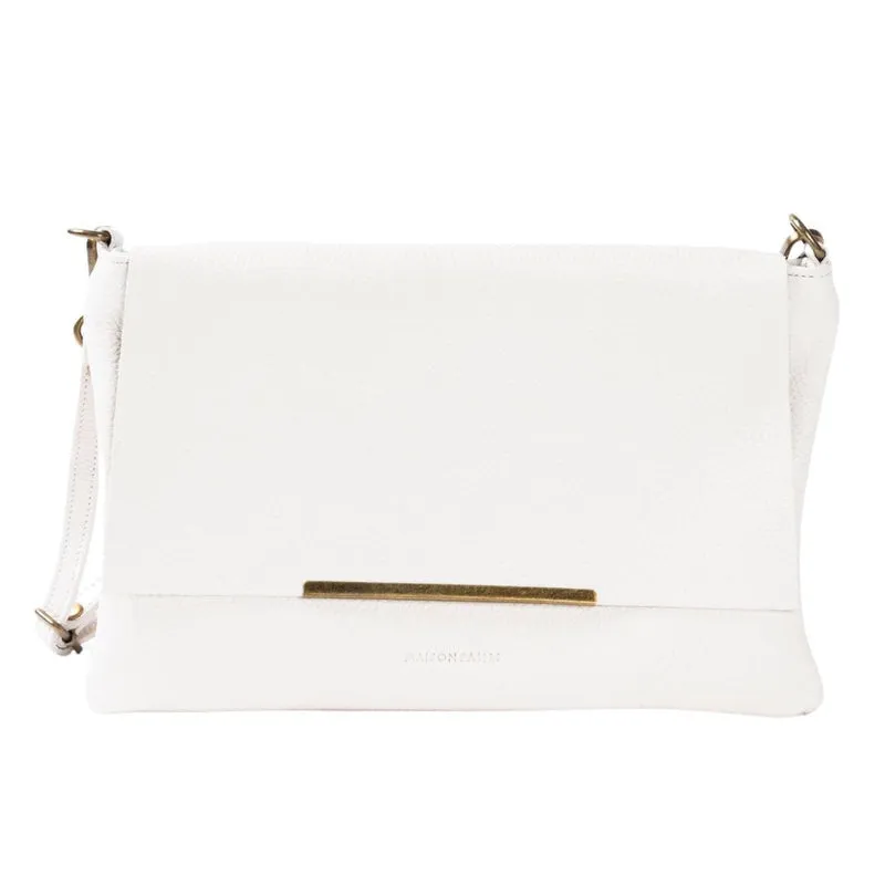 Leather Cross Body Bag / Cream