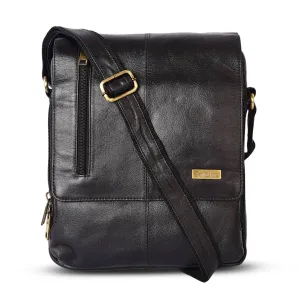 Leather Messenger Bag 36819(BLACK)