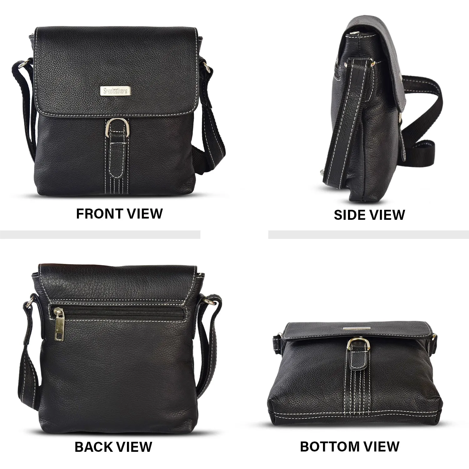 LEATHER SLING BAG 998908 (BLACK)